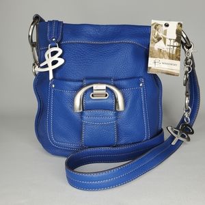 B MAKOWSKY NWT blue pebble leather purse bag